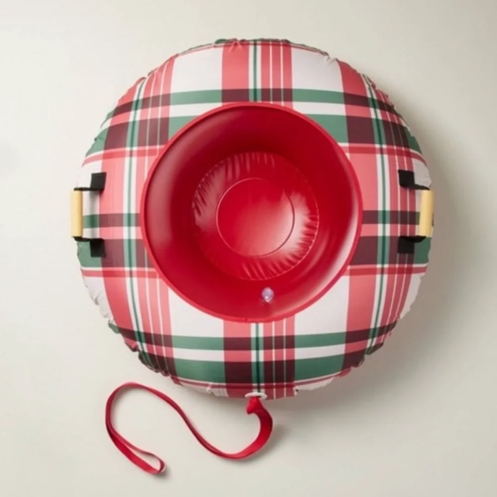 Festive Plaid 36" Christmas Snow Tube Red/Green/Cream - Hearth & Hand™ Magnolia - Picture 2 of 7